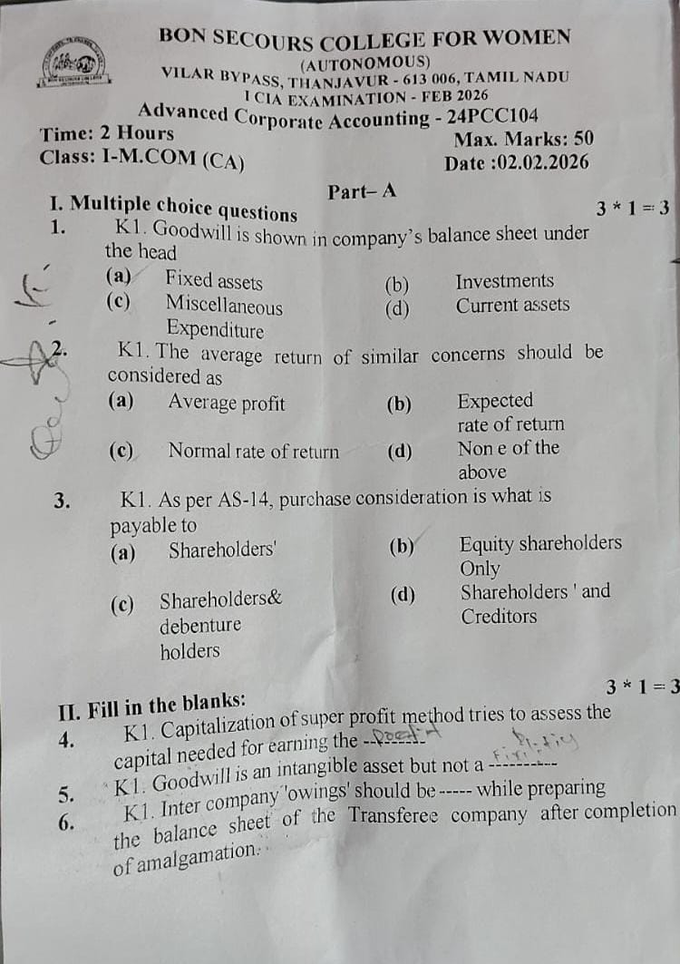 Accounting Question Paper Page 1
